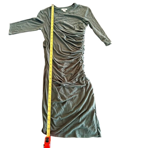 Helmut Lang Ruched Bodycon Dress Dark Green Size M - Picture 10 of 11